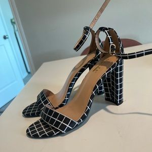 Black and white checkered heels